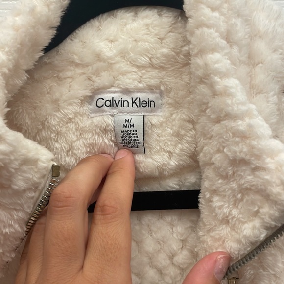 Calvin Klein Cream Fleece Jacket M - Picture 7 of 8